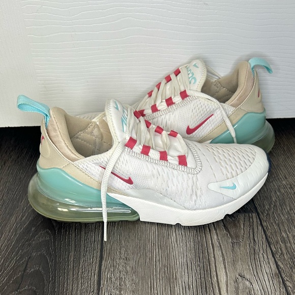 Nike Air Max 270 Women’s Size 9 White Pink Teal DQ4698-100 Running Shoes - Picture 4 of 13